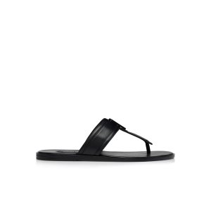 Alpargata Tom Ford Smooth Cuero Brighton Hombre Negras | 496-IVLFYK