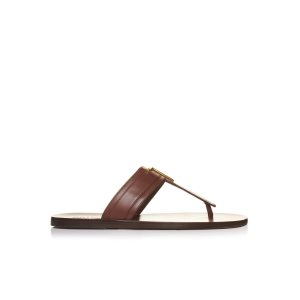 Alpargata Tom Ford Smooth Cuero Brighton Hombre Teak | 892-TYCSIJ