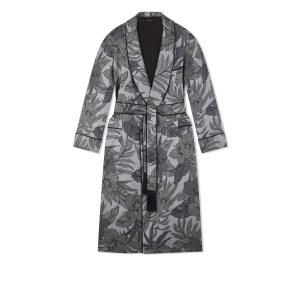 Bata De Baño Tom Ford Printed Silk Shawl Collar Hombre Camuflaje | 249-GXRFPL