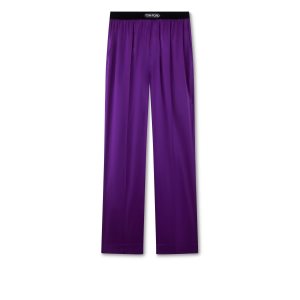 Bata De Baño Tom Ford Stretch Silk Satin Mujer Amethyst | 053-VFNMPD