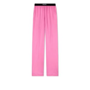 Bata De Baño Tom Ford Stretch Silk Satin Mujer Rosas | 205-BUPWOQ