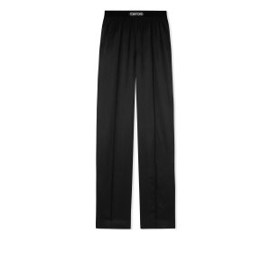 Bata De Baño Tom Ford Stretch Silk Satin Mujer Negras | 216-ODIBFW