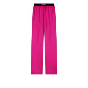 Bata De Baño Tom Ford Stretch Silk Satin Mujer Rosas | 238-YOQVCZ