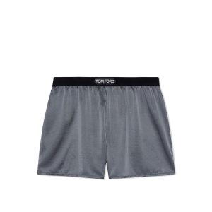 Bata De Baño Tom Ford Stretch Silk Satin Mujer Gris Oscuro | 240-OGFIZQ