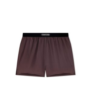 Bata De Baño Tom Ford Stretch Silk Satin Mujer Chocolate Oscuro | 856-NEFMDA