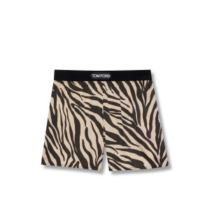 Bata De Baño Tom Ford Zebra Printed Silk Mujer Negras Beige | 517-XHVLMK