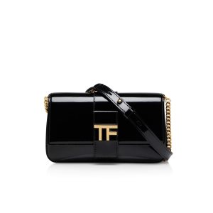 Bolsa De Hombro Tom Ford Charol Cuero Tf Chain Mujer Negras | 903-IEDXYC