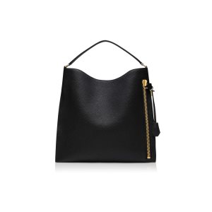 Bolsa De Hombro Tom Ford Grain Cuero Alix Large Hobo Mujer Negras | 841-XZKEUM
