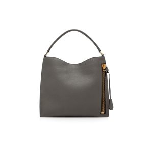 Bolsa De Hombro Tom Ford Grain Cuero Alix Small Hobo Mujer Gris Oscuro | 935-LNFHKQ
