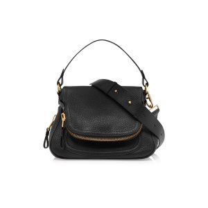Bolsa De Hombro Tom Ford Grain Cuero Jennifer Medium Double Correa Mujer Negras | 416-VOCIRA