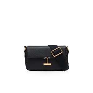 Bolsa De Hombro Tom Ford Grain Cuero Tara Mini On Correa Mujer Negras | 142-SVAFTM
