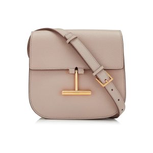Bolsa De Hombro Tom Ford Grain Cuero Tara Mini Mujer Gris Marrones | 415-NORTQD