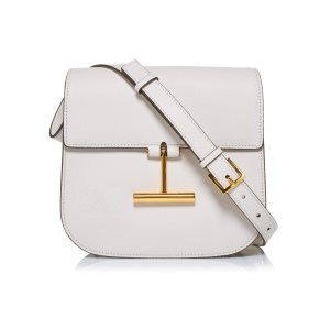 Bolsa De Hombro Tom Ford Grain Cuero Tara Mujer Chalk | 740-OULDQX