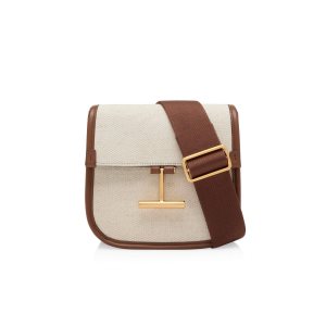Bolsa De Hombro Tom Ford Lona And Cuero Tara Mini Mujer Marrones | 287-QPLEBJ
