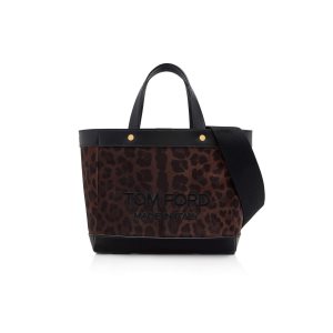 Bolsa De Hombro Tom Ford Nylon Animalier T Screw Mini E/W Mujer Marrones Negras | 814-RDAMOQ
