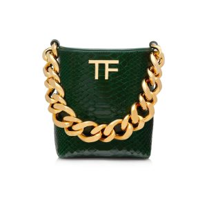 Bolsa De Hombro Tom Ford Printed Python Tf Maxi Chain Mini Mujer Turquesa Verde | 759-OYCLKQ
