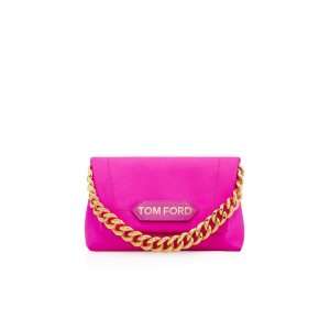 Bolsa De Hombro Tom Ford Satin Label Mini Chain Mujer Rosas | 045-DLPUBZ
