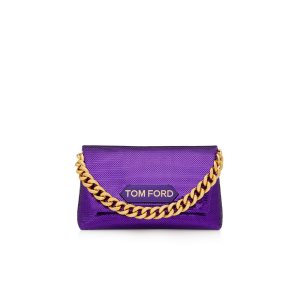 Bolsa De Hombro Tom Ford Sequin Embroidery Label Mini Chain Mujer Moradas | 326-JYDMUB