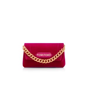 Bolsa De Hombro Tom Ford Velvet Label Mini Chain Mujer Rojas Rosas | 639-IDCLTX