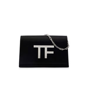 Bolso Clutch Tom Ford Crystal Embellished Satin Tf Disco Mujer Negras | 379-QRHYJD