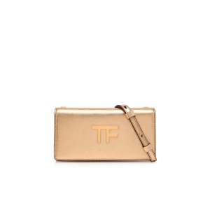 Bolso Clutch Tom Ford Textured Laminated Cuero Tf Mujer Doradas | 263-PHFOGE