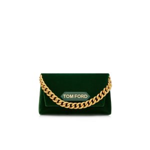 Bolso Clutch Tom Ford Velvet Label Mujer Forest | 573-XGEMSK