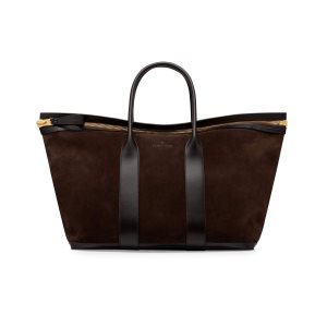 Bolso De Equipaje Tom Ford Gamuza Buckley East West Tote Hombre Ebony | 253-UKAHEX
