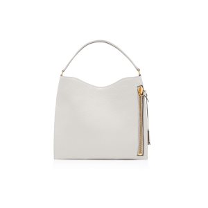 Bolso Tote Tom Ford Grain Cuero Small Alix Hobo Mujer Chalk | 425-ZFEVAQ