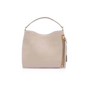 Bolso Tote Tom Ford Grain Cuero Small Alix Hobo Mujer Gris Marrones | 614-OPIHSA