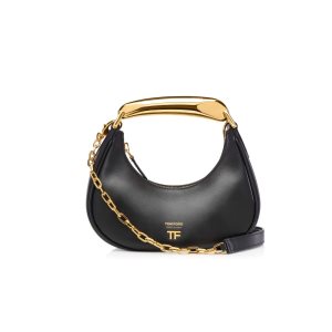 Bolsos Cruzados Tom Ford Cuero Bianca Mini Hobo Mujer Negras | 402-JEOQDL