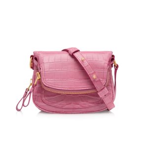Bolsos Cruzados Tom Ford Shiny Stamped Crocodile Cuero Jennifer Mujer Rosas | 491-DUINQW
