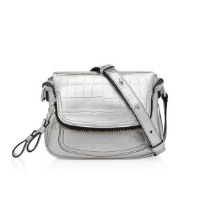 Bolsos Cruzados Tom Ford Stamped Cuero Jennifer Mujer Plateadas | 138-VGUZDJ