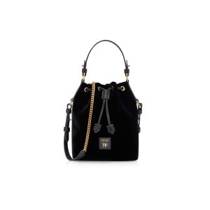Bolsos Cruzados Tom Ford Velvet Disco Small Bucket On Chain Mujer Negras | 241-YJMQGF
