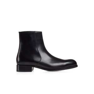 Botas Tom Ford Burnished Cuero Edgar Zip Hombre Negras | 276-DTMNPI