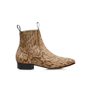 Botas Tom Ford Cheetah Print Pony Kurt Chelsea Hombre Beige Marrones | 789-KDTPEZ