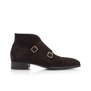 Botas Tom Ford Gamuza Elkan Double Monk Correa Hombre Verde Menta | 012-LXWEPO