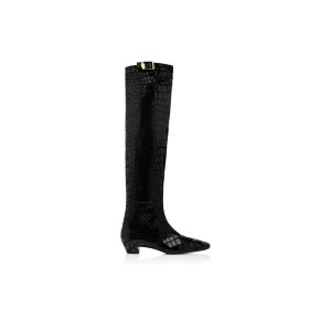 Botas Tom Ford Printed Cuero Encima Rodilla Mujer Negras | 597-TAJHRI