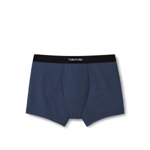 Bragas Tom Ford Algodon Boxer Hombre Azules Oscuro | 840-UMBFIG