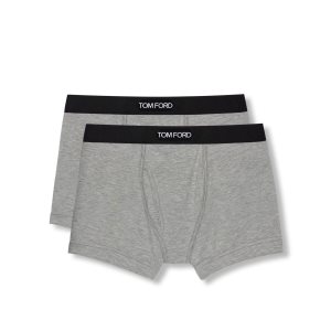 Bragas Tom Ford Algodon Modal Two Pack Boxer Hombre Gris | 126-MZSPAO