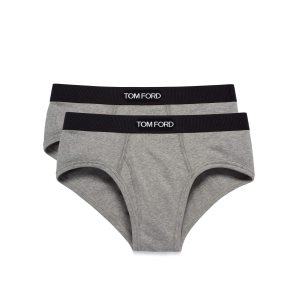 Bragas Tom Ford Algodon Two Pack Boxer Hombre Gris | 269-RXKZMI