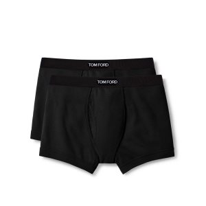Bragas Tom Ford Algodon Two Pack Boxer Hombre Negras | 479-FQNUBL