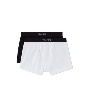 Bragas Tom Ford Algodon Two Pack Boxer Hombre Blancas Negras | 521-FZJNEC
