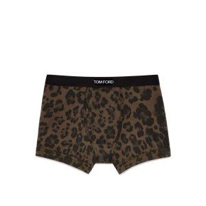 Bragas Tom Ford Leopard Algodon Boxer Hombre Marrones Claro | 273-GIBZFE