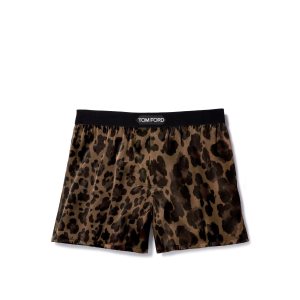 Bragas Tom Ford Leopard Silk Boxer Hombre Marrones Claro | 321-KXJFVN