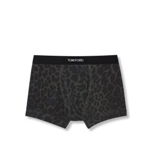 Bragas Tom Ford Reflective Leopard Algodon Boxer Hombre Ink | 754-IOBSUK