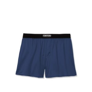 Bragas Tom Ford Silk Boxer Hombre Azules | 861-PDMEZB