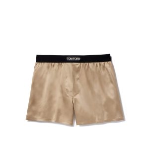 Bragas Tom Ford Silk Boxer Hombre Beige | 058-XITOCJ