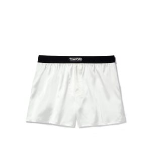 Bragas Tom Ford Silk Boxer Hombre Blancas | 921-GAQJEY