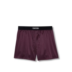 Bragas Tom Ford Silk Boxer Hombre Burdeos | 395-VZIEAB