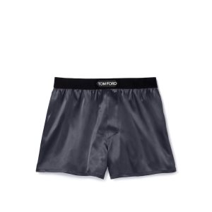 Bragas Tom Ford Silk Boxer Hombre Gris Oscuro | 963-FADHKM